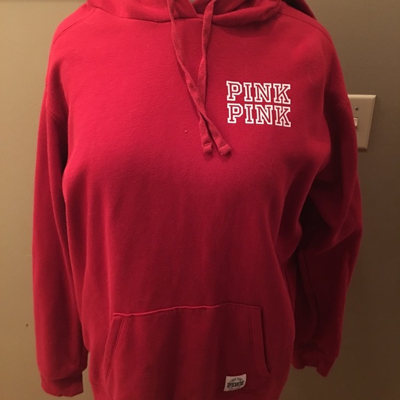 PINK Victoria's Secret Tops - Red PINK hoodie Large